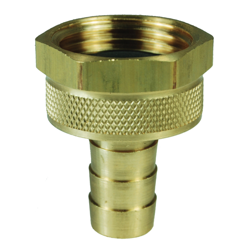 Coupling Brass 1/2 Barb X 3/4 Female GHT 5910812C MACHINED - SHORT SHANK 